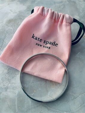 Kate Spade "Idiom Bangle” Find The Silver Lining Solid Bangle Bracelet